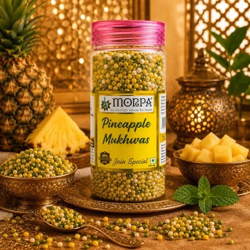 MORPA Pineapple Mukhwas, Jain Special, with Fennel Seeds, Dates, Amaranth Seeds & Menthol, 100% Veg — image 2