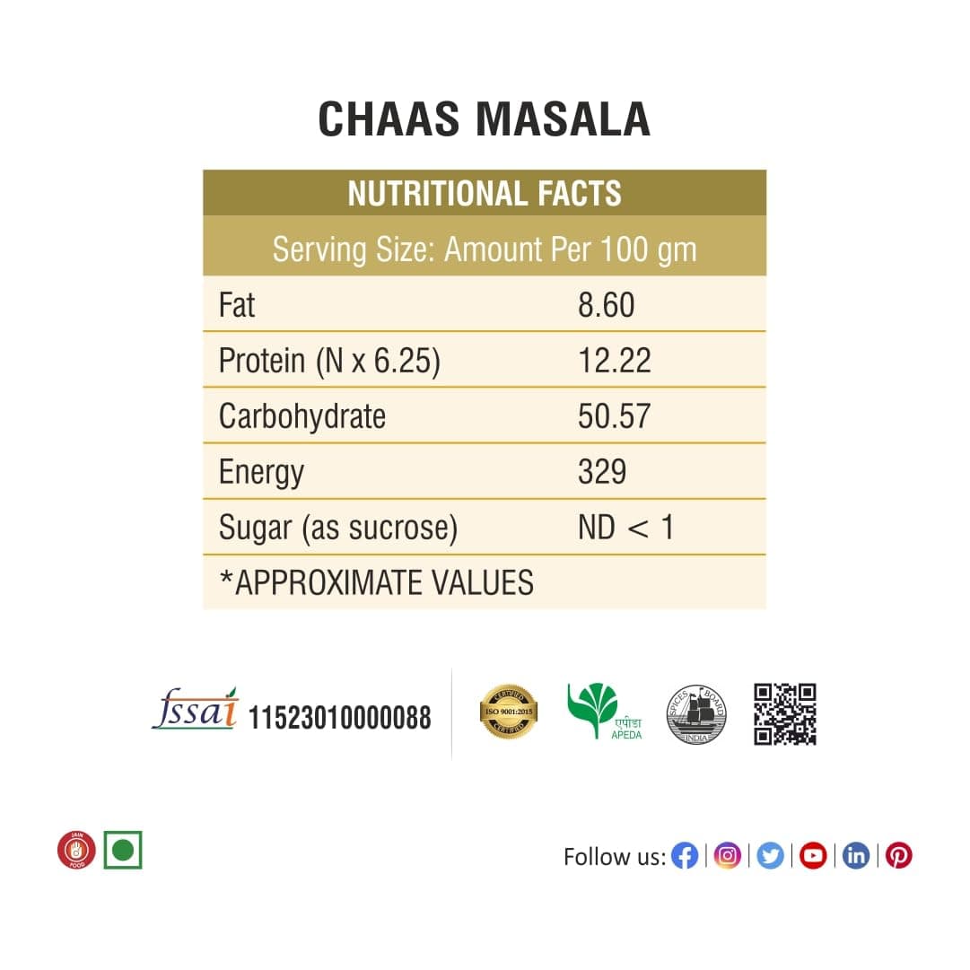 Bhoj Masale Chaas Masala 200GM Each (Pack of 2)| Buttermilk Masala | Helpful for digestion. No Colour, No Preservatives, No Onion & No Garlic — image 2
