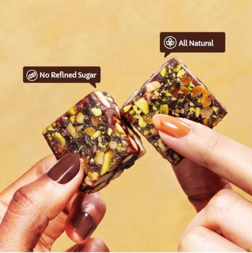 Farmley Date Bites I Dates Barfi Made with Dates, Pista, Cashews, Almonds, Honey and Pure Ghee I Dry Fruits Nuts, Healthy Snacks Sweets,Gluten Free, No Added Sugar (200g, Dates Bites Jar) — image 7