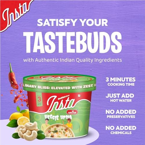 Insta Ahaar Ready To Eat Upma, Cuppa 80g Pack of 1 — image 4