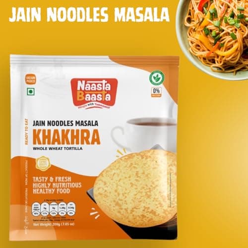Naasta Baasta Jain Noodles Masala Khakhra - Savory, Crispy, Vegan, Pack of 4, Unique Flavor, Indian Snack 200g, Pack of 4 — image 4