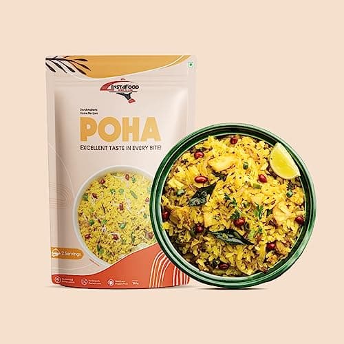 INSTAFOOD Breakfast Poha | Ready to Cook Meal | 2-3 Servings | Pack of 1 (150g) | After Cooking Gets 300GM to Serve | Zip Lock Packaging | Vegetarian Meal | Just Add Water and Cook — image 3
