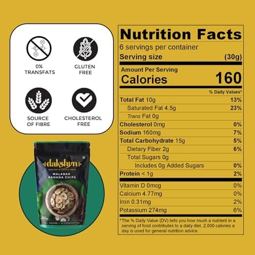 Dakshyn Malabar Salt n Pepper Banana Wafer Chips with Rock Salt (200g x Pack of 2) | Jain Snacks For Fasting Upvas | Oil Free Snacks | Healthy, Gluten Free, Vegan, Plant Based | Falahari Snack — image 2
