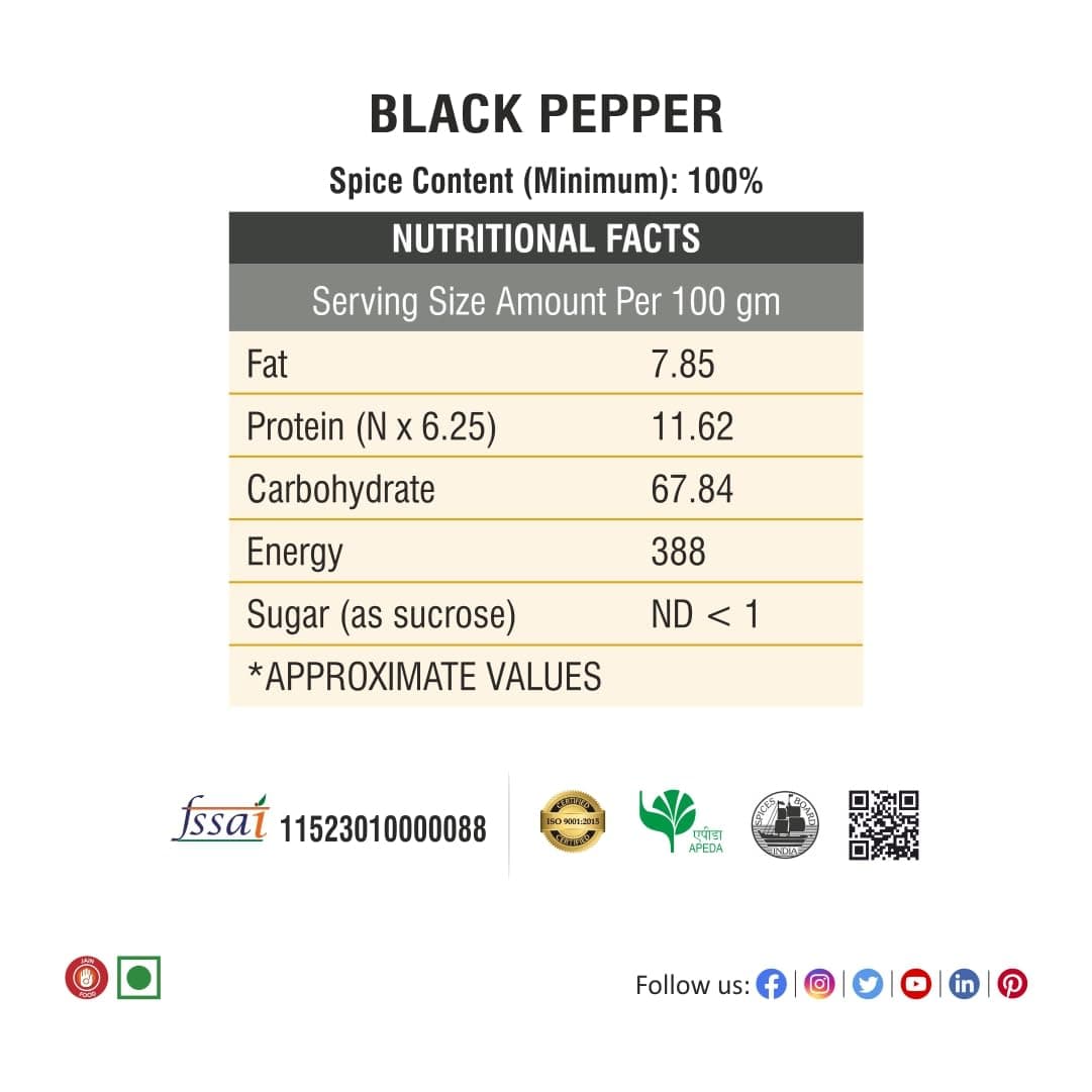 Bhoj Masale Kali Mirch Powder 450GM | Black Pepper Powder | Black Pepper | Kali Mirch Powder | Fresh Black Pepper | No Artificial Additives.No Colour, No Preservatives, No Onion & No Garlic ( Jain Masala) — image 2