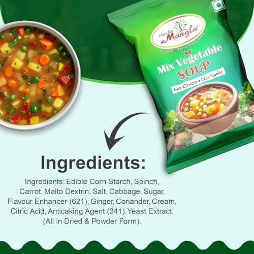 Manish Mangla Mix Vegetable Soup 200g | Instant Veg Soup Powder No Onion No Garlic | Healthy Soup Mix | Quick Soup Ready in Minutes | Rich Taste Vegetable Soup Powder — image 5