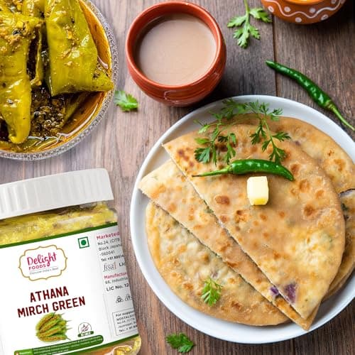 Delight Foods Athana Red & Green Mirch Pickles Achar 500g (250g X 2) | Masala Pickle | Chilli Pickle | Mustard Oil Pickle Achar | Sarso Tel | No Garlic — image 5