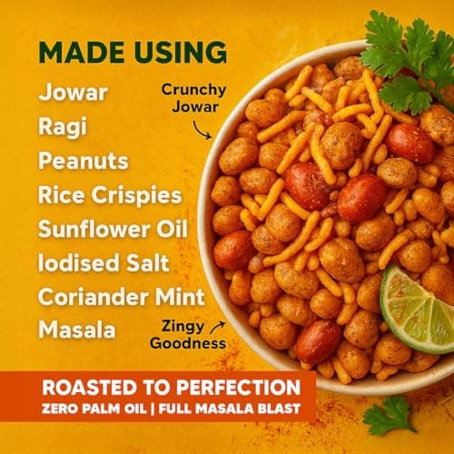 Eat Better Co Millet Bhel – Bombay Bhelpuri | Chatpata Crunchy Healthy Snacks | Roasted Not Fried | No Palm Oil, Zero Trans Fat | Healthy Millet Namkeen (135g) — image 4