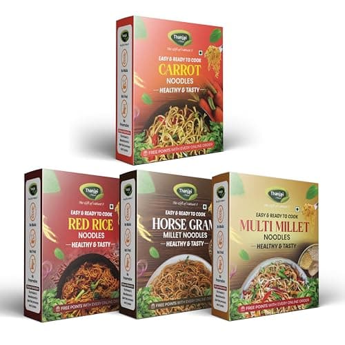 Thanjai Natural Millet Noodles 180 Grams X 4 Varities (720 Grams) of Homemade Natural Banyard | Wheat | Little and Multi Millets Noodles(No Preservatives, No Maida, No Artificial Extract) — image 8