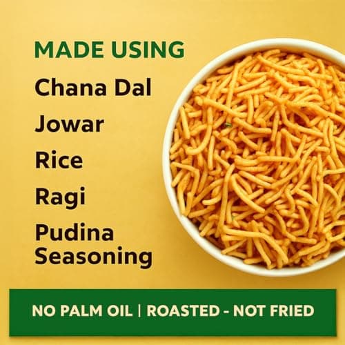 Eat Better Co - Millet Bhujia Pudina Masti Chatpata, Healthy Namkeen Snacks – Roasted, Not Fried | No Palm Oil | Healthy Replacement of Chips and Fried Namkeens (100 gram pack) — image 4