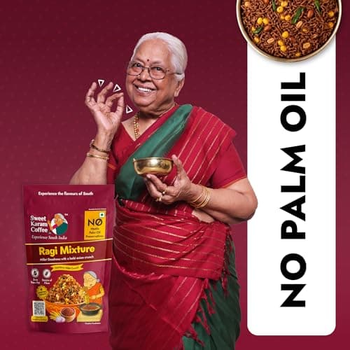Sweet Karam Coffee Ragi Mixture - 95g | No Palm Oil or Preservatives | Authentic South Indian Savory Snack | Crispy Tea-Time Namkeen | Healthy Millet Mixture — image 5