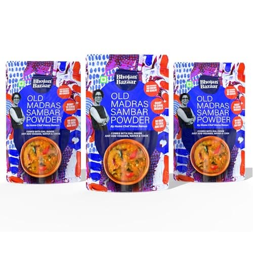 Bhojan Bazaar Old Madras Sambar Powder 70 g | No Onion No Garlic Ready To Cook in 10 min | Serves 4 | South Indian Sambar With Dal | Free From Preservatives, Colours & Flavours — image 8
