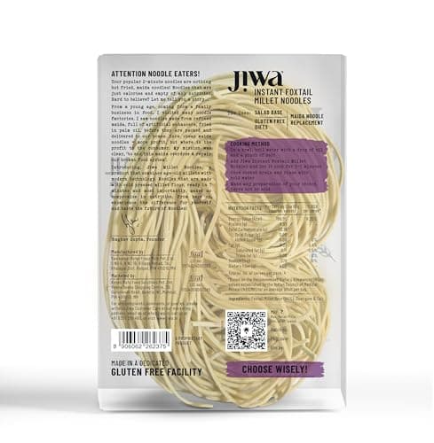 Jiwa Instant Foxtail Millet Noodles | Cooks in 7 minutes | Ready to Cook | 100% Millet | No Maida, No Atta | Not Fried | Gluten Free | 200 g (Pack of 3) — image 3
