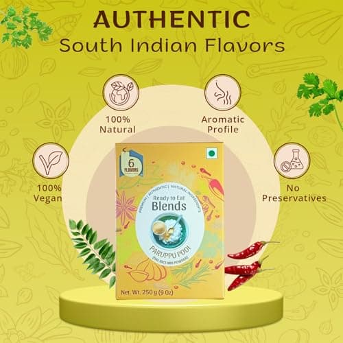 6Flavors Combo Pack: Paruppu Podi, Ulunthu Podi, Kollu Podi | 3 x 250g | Chutney/Rice mix Powders | No Onions, Garlic, Preservatives | Ideal for Idli, Dosa & Rice. — image 5