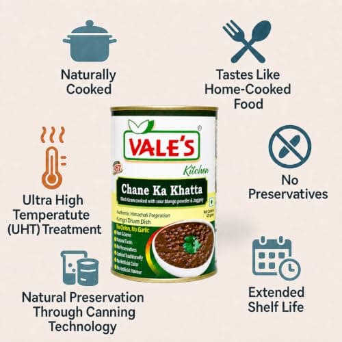 VALE'S Chane Ka Khatta – 100% Natural, No Preservatives | Traditional Kangari Dham Recipe | Sweet & Sour Black Gram Curry | No Onion No Garlic | Ready to Eat – 425g — image 5
