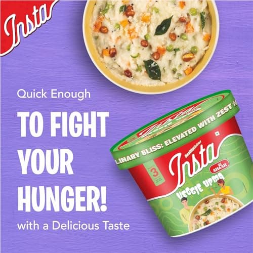 Insta Ahaar Ready To Eat Upma, Cuppa 80g Pack of 1 — image 3