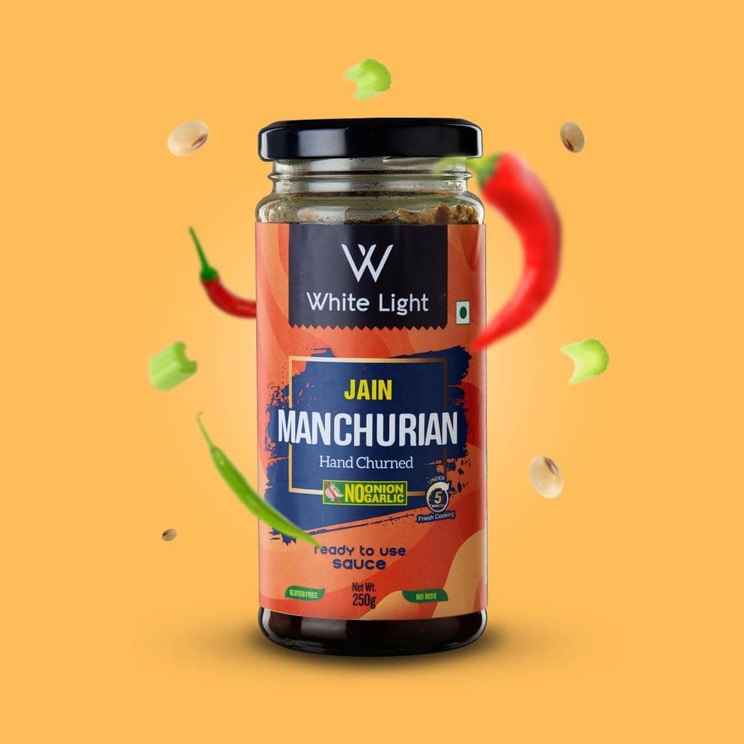 White Light Food Jain Machurian Sauce and Jain Schezwan Sauce l Vegan and Natural Ingredients l Ready to Eat Healthy Food (Combo Pack of 2, 250g Each) — image 2
