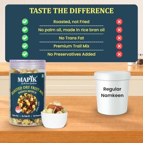 Mapik Roasted Dry Fruits Mix Masala Munch – Premium Trail Mix with Almond, Cashew, Seeds, Makhana & Dried Fruits | High Protein Crunchy Snack | No Palm Oil, No Preservatives | 200g — image 6