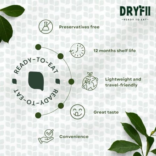 Dryfii Ready-to-Eat Jain Combo – Palak Paneer & Chole | 100% Natural, No Onion Garlic | Instant Indian Meal | Freeze-Dried Food | No Preservatives | Just Add Hot Water | 230g Servings — image 7