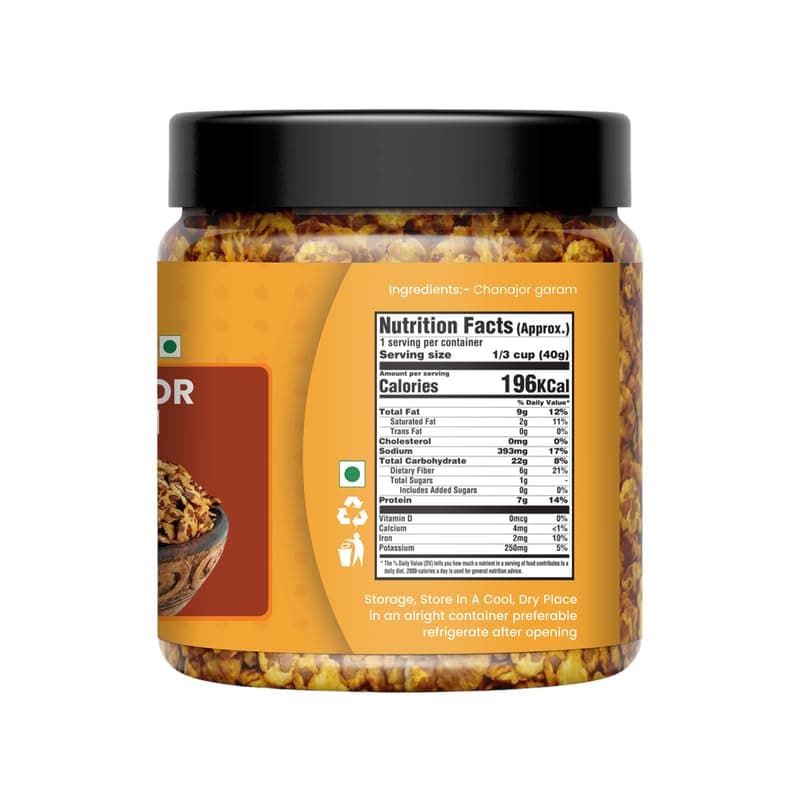NUTRIZAIKA Chana Jor Garam | Spicy & Crunchy Roasted Chana Snack | High Protein & Fiber | Traditional Indian Namkeen |250gm — image 2