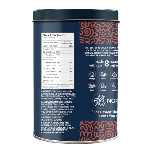 Farmley Dark Choco Orange Date Bites 200g I Dates Barfi Made with Dates,Cocoa Powder,Pista,Cashews,Almonds,Honey,Orange and Pure Ghee,Chocolate Flavoured Healthy Delicious Indian Sweets,No Added Sugar — image 2