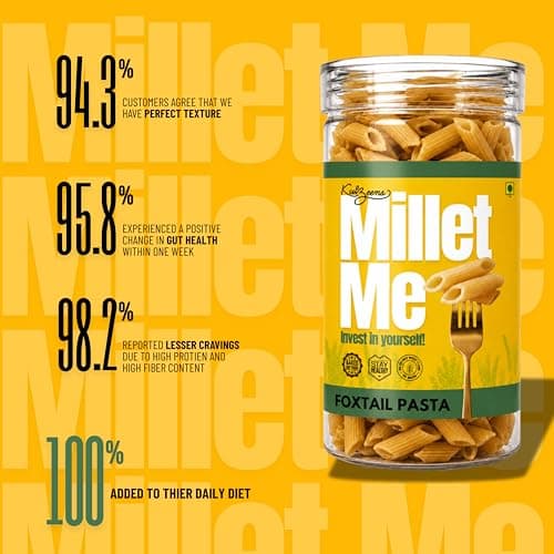 Millet Me By Kuizeens Foxtail Millet Pasta - 230g | Gluten Free | Low-carb Diets | Low-carb Diets | Easy-to-make | Rich In Nutrients | No Msg | No Preservatives | Instant Pasta | Jain | No Onion & Garlic — image 5