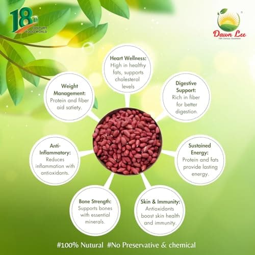 Dawn Lee Raw Desi Red Peanuts | Mildly Roasted | High Protein & Fiber | Groundnut | Moongfali | Sing Dana | Premium Fasting Snack for Navratri, Ekadashi and Jain fasting | Non-GMO | Resealable Kraft Bag – 400g — image 4