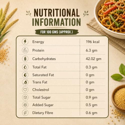 Indulgence Foxtail Millet Hakka Noodles 400g (Pack of 2) | Healthy Alternative | No Maida | Rich in Antioxidants | Tasty & Versatile | Instant Food | Ready to Cook | Serves 2 — image 2