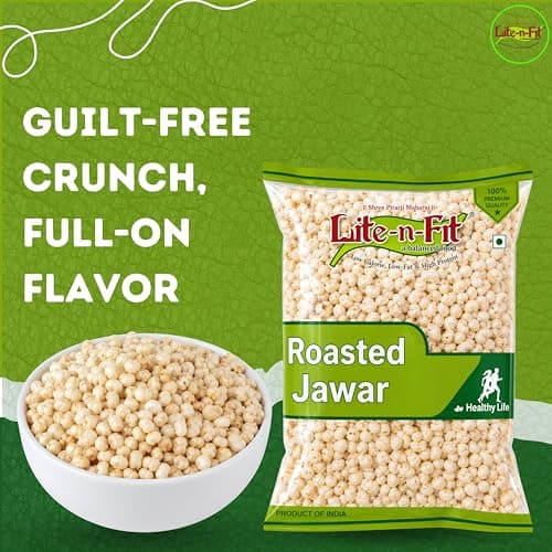 Lite-n-Fit Roasted Jowar - 130g Each, Pack of 4 | Crunchy & Healthy Sorghum Snack | Roasted Namkeen | Light & Crispy Evening Snack | Jowar Murmura — image 6