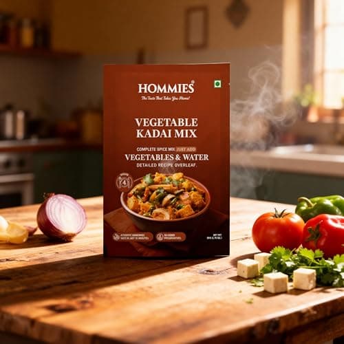 Hommies Curry Spice Combo | Kashmiri Dum Aloo, Vegetable Kadai, Stuffed Baingan Masala & Stuffed Bhindi Masala | Ready to Cook | Just Add Veggies & Basics | Serves 4 Each | No Preservatives | Vegetarian| Pack of 4 (50g Each, Total 200g) (Combo of 4-4) — image 4