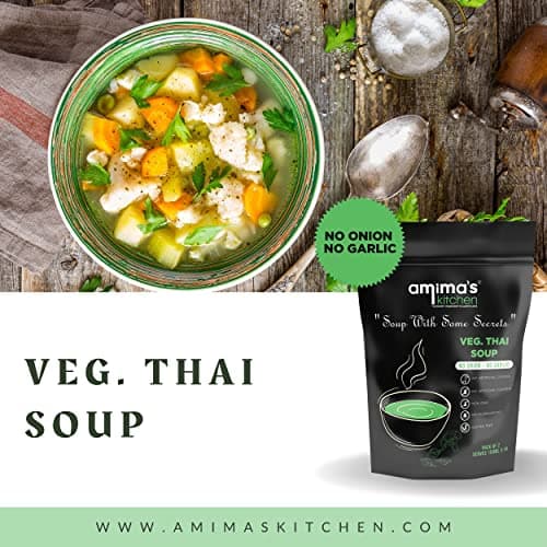 Amima's Kitchen Veg. Thai Jain Soup (No Onion No Garlic) - 100 Grams [Serves 10] | Instant Soup Mix Powder | Ready To Cook | No Artificial Flavour & Colour | Gluten Free | Non GMO | Healthy Soup — image 3