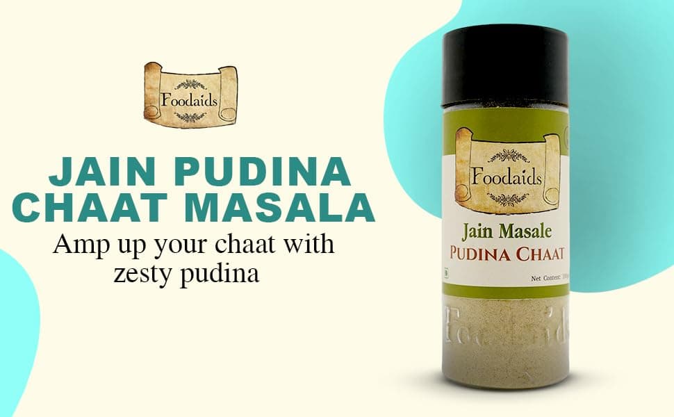 Foodaids Jain chat Masala Combo Pack of 3(300gm) - Pudina Chaat Masala, Hing Chaat, Kala Chaat No onion, No garlic. Navratri Special. — image 3