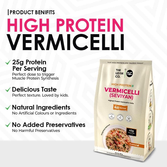 The Lean Co.® High Protein Vermicelli 300 g | 50% Protein, 2% Fat | Low Carb | Plant Based Vegan | Multigrain No Maida | Protein Rich(25 gm per serving) | No Preservatives, Additives or Colours — image 7