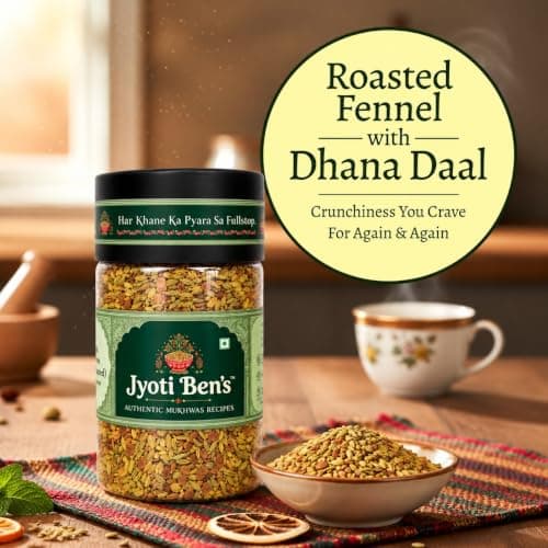 Jyoti Ben's Mukhwas - Roasted Fennel Seeds (Saunf) With Dhana Daal, 1 Count - 200 Gm — image 5
