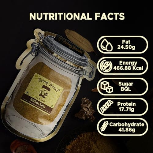 Being Bania Kitchen King Masala Pouch, 100 Gms | 100% Natural |natural Jain Masala No garlic or onion | | No Added Flavors or Preservative | For Healthy Routine | Promote Digestion & Gut Health | Exotic Indian Spices | Indian Masala — image 3
