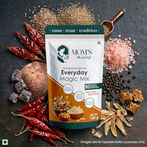 Mom’s Mixes Everyday Magic Mix | All-in-One Seasoning & Taste Enhancer | Chaat Masala & Peri Peri Alternative | For Snacks, Fruits, Salads & Meals | Jain Friendly (No Onion No Garlic) | Preservatives Free | Non GMO | 200g — image 3