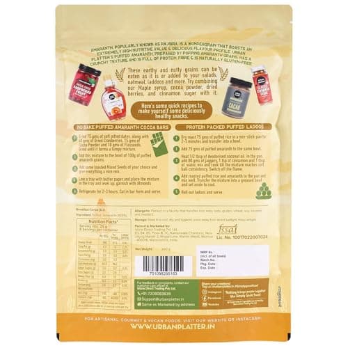 Urban Platter Puffed Amaranth, 200g (Rajgira | High in Protein & Fibre | Healthy Puffed Snack | Gluten-Free) — image 2