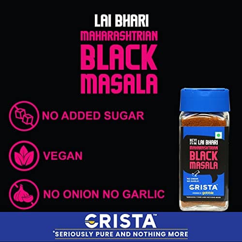 CRISTA Lai Bhari Maharashtrian Black Masala | Authentic Goda Masala | No Added Sugar | No Onion | No Garlic | Vegan | Zero added Colours, Fillers, Additives & Preservatives | 50 gms — image 5