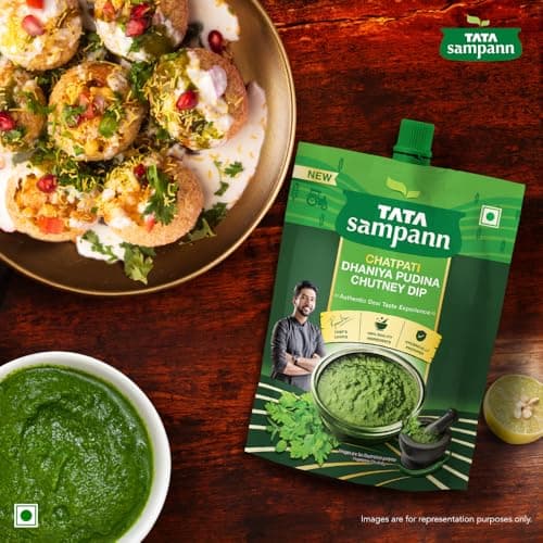 Tata Sampann Chatpati Dhaniya Pudina Chutney Dip, Made with Fresh Coriander and Mint, Tangy and Flavorful, Hari Chutney, Ready to eat, Pairs well with Parathas, Chaats & Snacks, 100% Quality Ingredients, Hygienically Prepared, 200 g — image 7