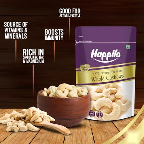 Happilo Premium Natural Whole Cashews 200g Value Pack | Dry Fruits, Kaju, Healthy Snacks | Unsalted Cashew Nuts | Crunchy, Nutritious & Delicious Nuts | Rich in Protein, Magnesium & Phosphorus — image 6