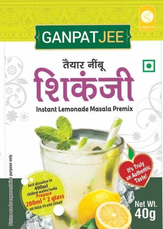 Ganpatjee Instant Shikanji Premix, 200G | No Need to add anything | |Just mix Water/soda | | Ready in Seconds | Instant Indian Lemonade Powder | Summer Cooling Drink | Aids Digestion — image 2