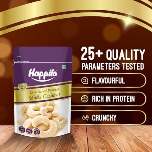 Happilo Premium Natural Whole Cashews 200g Value Pack | Dry Fruits, Kaju, Healthy Snacks | Unsalted Cashew Nuts | Crunchy, Nutritious & Delicious Nuts | Rich in Protein, Magnesium & Phosphorus — image 5