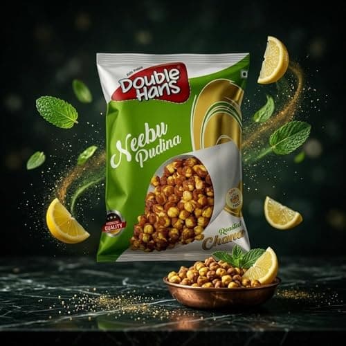 DOUBLE HANS Nimbu Pudina Roasted Chana, Lemon Mint Flavoured, 500gm — image 3