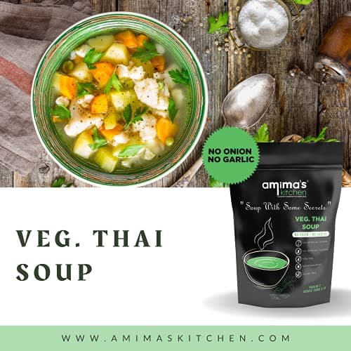 Amima's Kitchen Combo Of Hot & Spicy Veg. Shorba + Veg. Thai + Cheesy Jalapeno Jain Soup (No Onion No Garlic) - 100 Grams (Pack of 3) | Instant Soup Mix Powder | Ready To Cook | No Artificial Flavour & Colour | Gluten Free | Non GMO | Healthy Soup — image 3