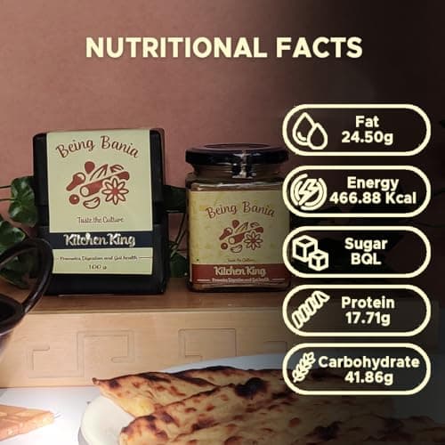 Being Bania Kitchen King Masala, 100g | 100% Natural Spices Mix | No garlic or onion | No MSG | Kitchen masala powder | Exotic Indian Masala Spices | King Masala — image 4