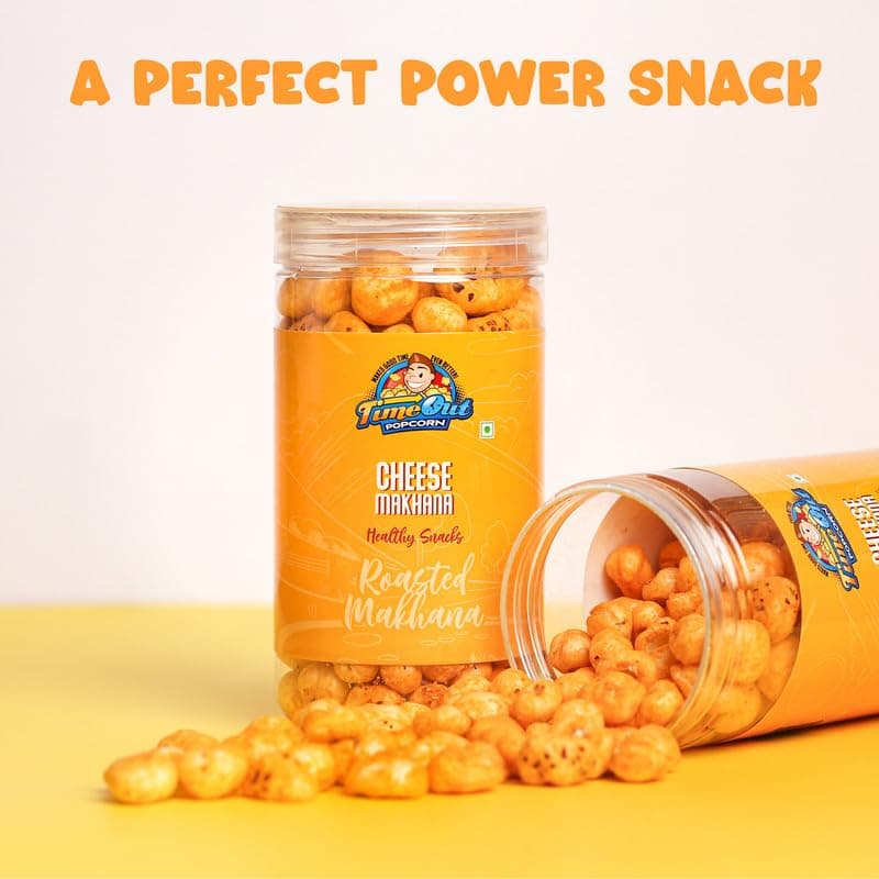 Time Out Popcorn - Cheese Jain Roasted Makhana | Flavoured Makhana | Healthy Crunchy Foxnuts | Gluten Free Snacks | Pack of 2 x 70g — image 5