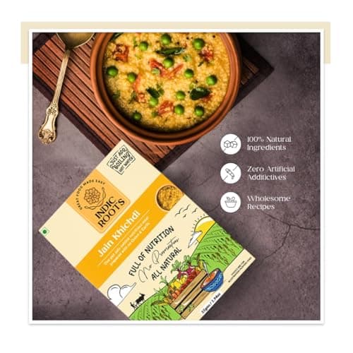 Indic Roots Jain Khichdi |Instant Ready to Eat Full Meal |No Preservatives, All Natural, Packed Food with no Onion Garlic |Gluten Free MRE Food - 55 gm (Pack of 1) — image 4