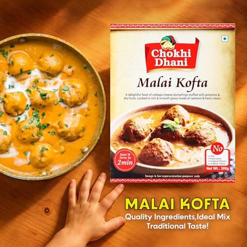 Chokhi Dhani Malai Kofta Ready to Eat 300g | Paneer Kofta in Rich Cashew Cream Gravy | Authentic North Indian Curry | 2 Min Heat & Serve | Veg — image 3