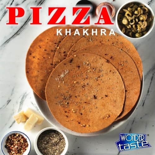 WONDER TASTE Pizza Khakhra Pack Of 4 (Each 200g) | No Maida | No Vegetable Oil | Just add Cheese and Vegetables to get Pizza Ready | Healthy Yummy & Crispy Bites for Kids | — image 6