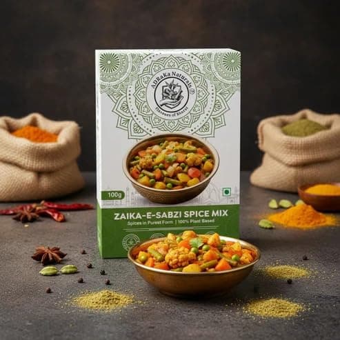 ADRaKa Naturals Zaika-E-Sabzi Spice Mix | 100% Plant Based Veg Curry Masala | Premium Indian Sabzi Masala Blend | No Onion No Garlic | Aromatic Vegetable Seasoning 100G — image 8