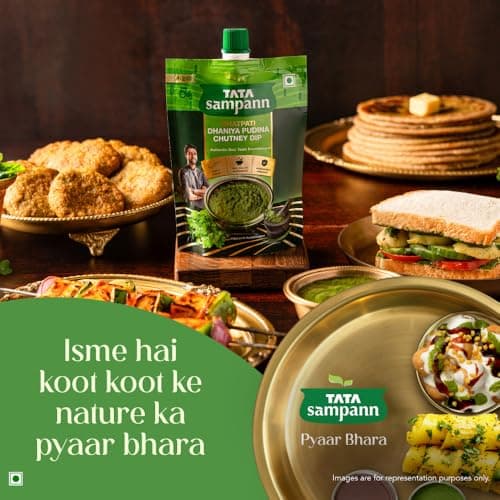 Tata Sampann Chatpati Dhaniya Pudina Chutney Dip, Made with Fresh Coriander and Mint, Tangy and Flavorful, Hari Chutney, Ready to eat, Pairs well with Parathas, Chaats & Snacks, 100% Quality Ingredients, Hygienically Prepared, 200 g — image 6